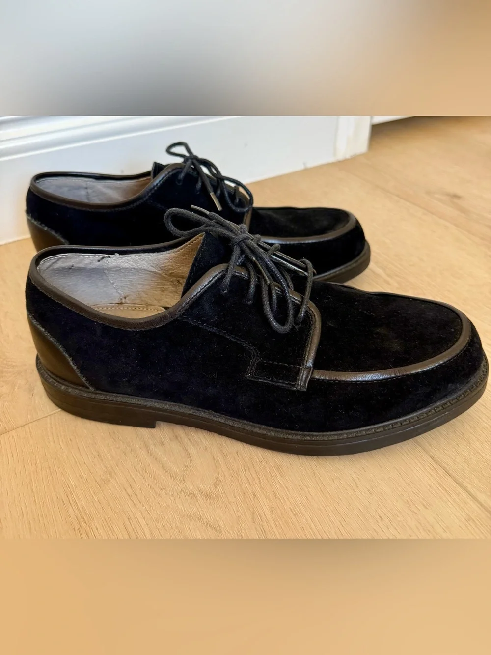 Hush Puppies Vintage Men's Black Riverbuck Suede Lace-Up Derby Shoes Size 8